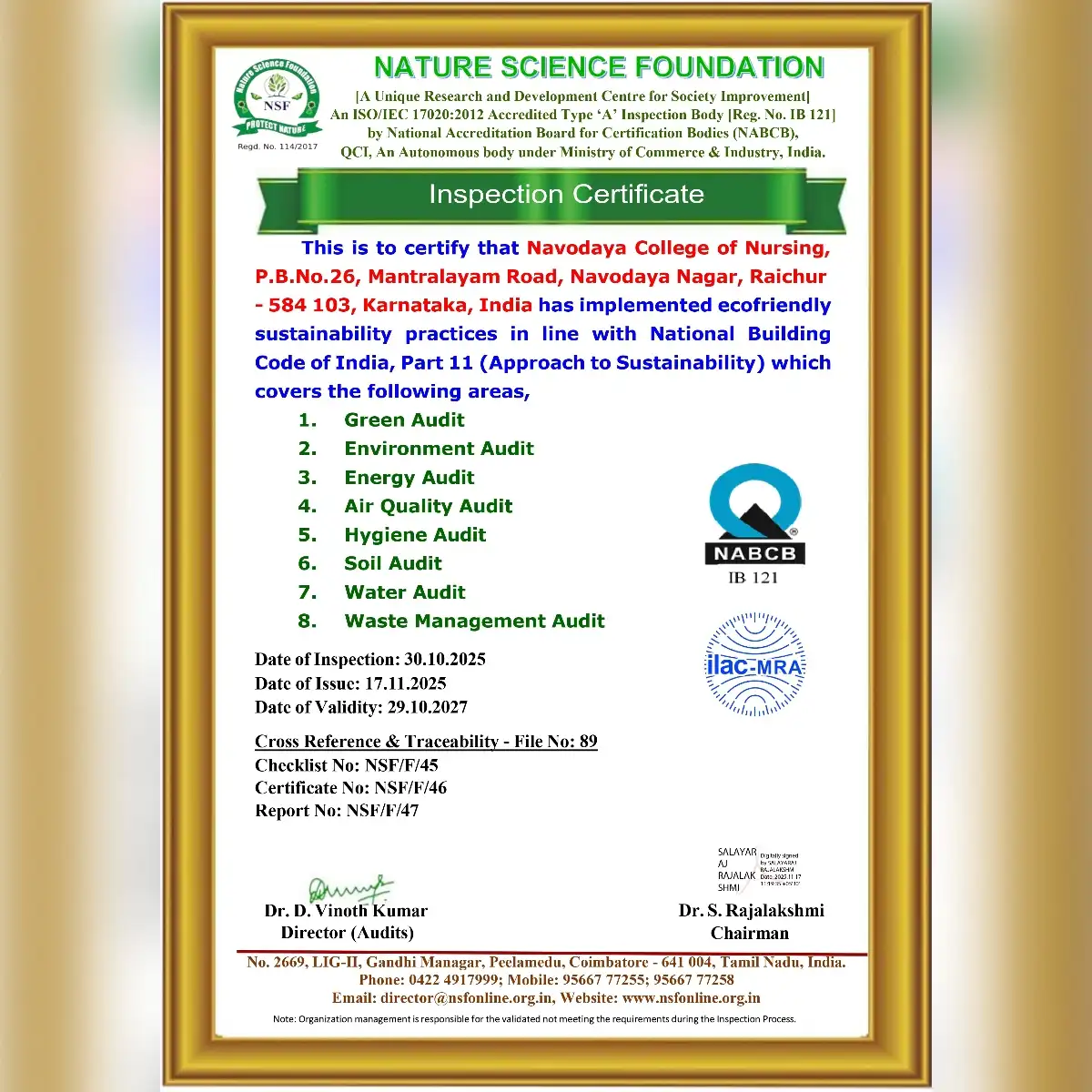 Successful Green Audit at Navodaya College of Nursing | Eco-Friendly Campus Initiative