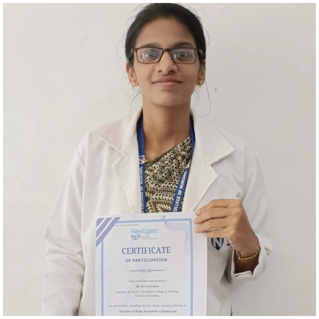 Assistant Professor Participates in Workshop on Journal Selection at Navodaya College of Nursing, Raichur